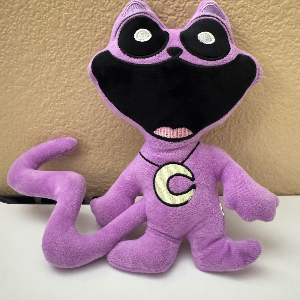 Poppy Playtime Smiling Critters CatNap Plush Purple Cat 9 Inch embroidered Toy